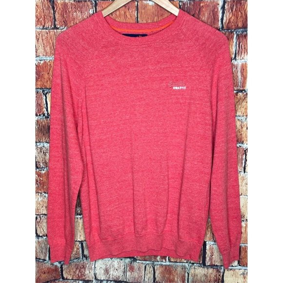 Superdry Other - Superdry Orange Label Knit Co Crew Neck Men’s Large Red Long Sleeve Sweater
